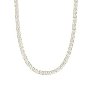14K YELLOW GOLD 9 1/2CT 16" ROUND DIAMOND LADIES TENNIS NECKLACE