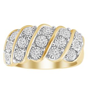 LADIES RING 0.25CT ROUND DIAMOND 10K YELLOW GOLD