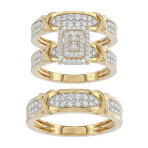 LADIES TRIOS 1.00CT ROUND DIAMOND 10K YELLOW GOLD