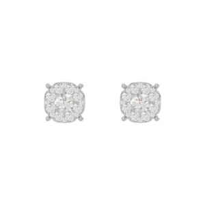 LADIES EARRINGS 0.25CT ROUND DIAMOND 14K WHITE GOLD (SI QUALITY)