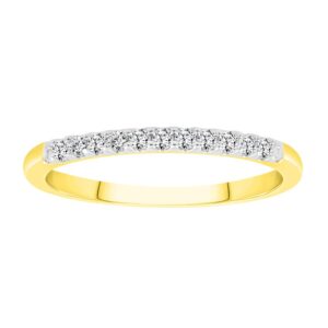 LADIES BAND 0.15CT ROUND DIAMOND 14K YELLOW GOLD