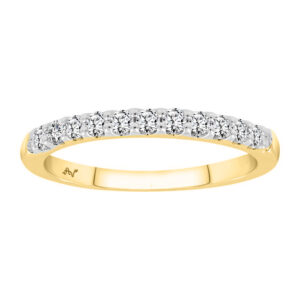 LADIES BAND 0.33CT ROUND DIAMOND 14K YELLOW GOLD