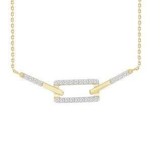 LADIES NECKLACE 0.25CT ROUND DIAMOND 10K YELLOW GOLD