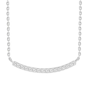 LADIES NECKLACE 0.25CT ROUND DIAMOND 14K WHITE GOLD