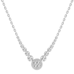 LADIES NECKLACE 0.33CT ROUND DIAMOND 10K WHITE GOLD