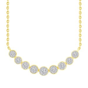 LADIES NECKLACE 0.50CT ROUND DIAMOND 10K YELLOW GOLD