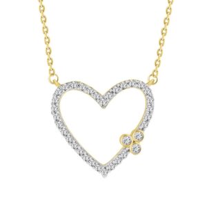 LADIES NECKLACES 0.25CT ROUND DIAMOND 10K YELLOW GOLD
