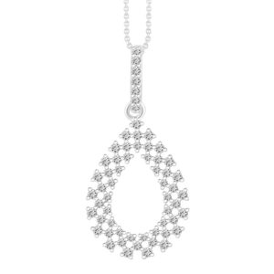 LADIES PENDANT 0.25CT ROUND DIAMOND 10K WHITE GOLD