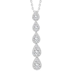 LADIES PENDANT 0.50CT ROUND DIAMOND 14K WHITE GOLD