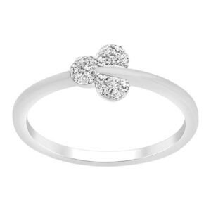 LADIES RING 0.10CT ROUND DIAMOND 10K WHITE GOLD