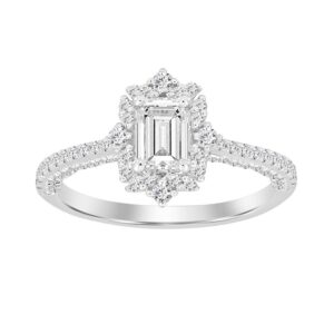 LADIES RING 1.00CT ROUND DIAMOND 14K WHITE GOLD (SI QUALITY)
