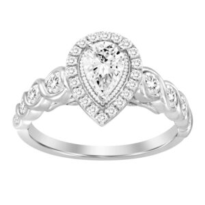 LADIES RING 1.00CT ROUND DIAMOND 14K WHITE GOLD (SI QUALITY)