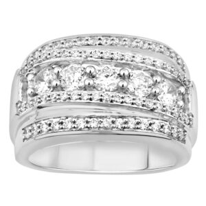 MEN'S BAND 2.00CT ROUND DIAMOND 10K WHITE GOLD