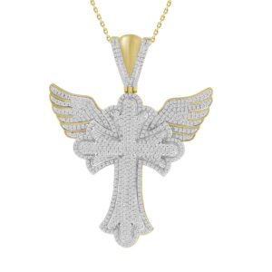 MEN'S CHARM 2.00CT ROUND DIAMOND 14K YELLOW GOLD