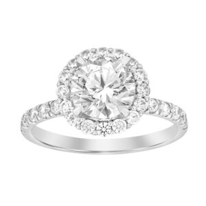 LADIES SEMI MOUNT RING 0.75CT ROUND DIAMOND 14K WHITE GOLD (CENTER STONE 1.00CT ROUND DIAMOND)