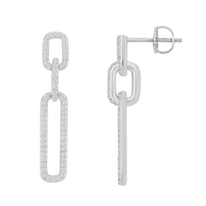 LADIES EARRINGS 0.25CT ROUND DIAMOND 14K WHITE GOLD (SI QUALITY)
