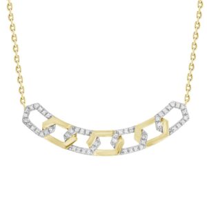 LADIES NECKLACE 0.15CT ROUND DIAMOND 10K YELLOW GOLD