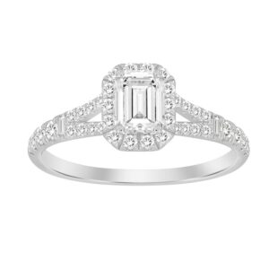 LADIES RING 1.00CT ROUND/BAGUETTE DIAMOND 14K YELLOW GOLD (SI QUALITY)