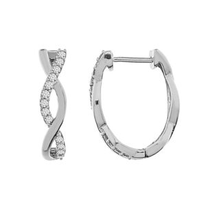LADIES EARRINGS 0.25CT ROUND DIAMOND 10K WHITE GOLD