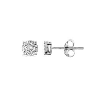 LADIES STUD EARRINGS 0.33CT ROUND DIAMOND 10K WHITE GOLD