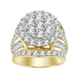LADIES RING 5.00CT ROUND DIAMOND 10K YELLOW GOLD