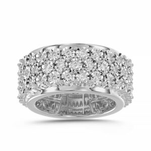 MEN'S BAND 2.00CT ROUND DIAMOND 10K WHITE GOLD