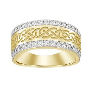 MEN'S BAND 1.00CT ROUND DIAMOND 14K YELLOW GOLD