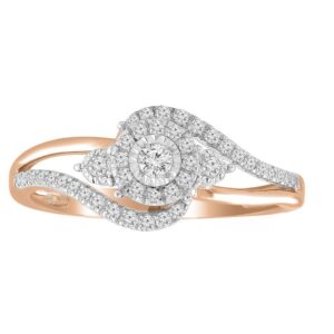 LADIES RING 0.25CT ROUND DIAMOND 10K ROSE GOLD