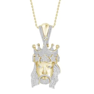 MEN'S CHARM 0.75CT ROUND DIAMOND 10K YELLOW GOLD