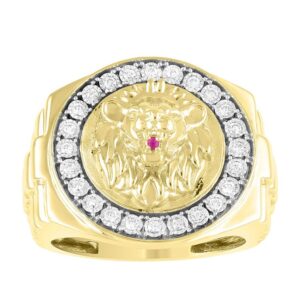 MEN'S RING 0.25CT ROUND DIAMOND 10K YELLOW GOLD