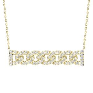 LADIES NECKLACE 0.25CT ROUND DIAMOND 14K YELLOW GOLD