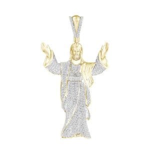 MEN'S CHARM 1.00CT ROUND DIAMOND 10K YELLOW GOLD