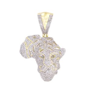 MEN'S CHARM 1.50CT ROUND/BAGUETTE DIAMOND 10K YELLOW GOLD