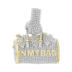 MEN'S CHARM 0.75CT ROUND DIAMOND 10K YELLOW GOLD