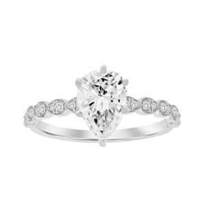 LADIES RING 0.10CT ROUND DIAMOND 14K WHITE GOLD