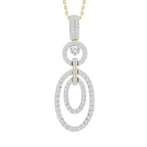 LADIES PENDANT 1.25CT ROUND DIAMOND 14K YELLOW GOLD