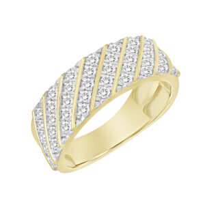 MEN'S BAND 1.00CT ROUND DIAMOND 14K YELLOW GOLD (SI QUALITY)