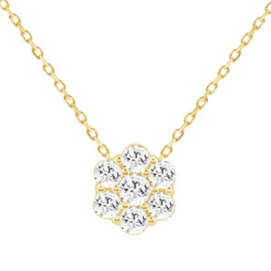 LADIES PENDANT WITH CHAIN 0.50CT ROUND DIAMOND 14K YELLOW GOLD (SI QUALITY)