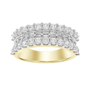 MEN'S BAND 2.00CT ROUND/BAGUETTE DIAMOND 14K YELLOW GOLD