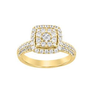 LADIES  RING 1.00CT ROUND/PRINCESS DIAMOND 14K YELLOW GOLD