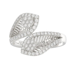 LADIES RING 0.50CT ROUND DIAMOND 14K WHITE GOLD