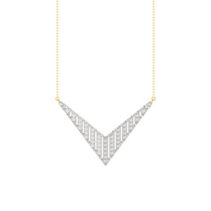 LADIES NECKLACE 0.33CT ROUND DIAMOND 14K YELLOW GOLD