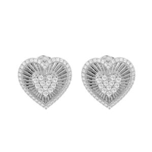 LADIES EARRING 0.25CT ROUND DIAMOND 14K WHITE GOLD