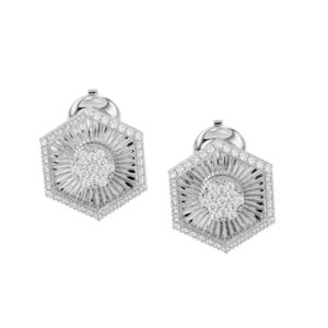 LADIES EARRING 0.33CT ROUND DIAMOND 14K WHITE GOLD