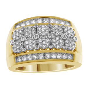 MEN'S RING 1.00CT ROUND DIAMOND 10K YELLOW GOLD
