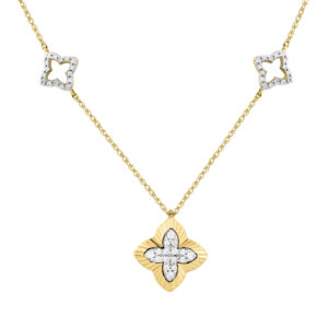 LADIES NECKLACE 0.25CT ROUND DIAMOND 10K YELLOW GOLD