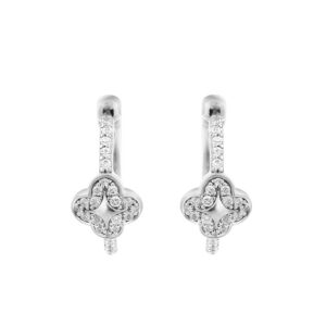 LADIES EARRINGS 0.20CT ROUND DIAMOND 10K WHITE GOLD