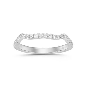 LADIES BAND 1/4CT ROUND DIAMOND 14K WHITE GOLD