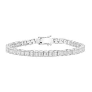 LADIES BRACELET 12 1/4CT EMERALD DIAMOND 14K WHITE GOLD