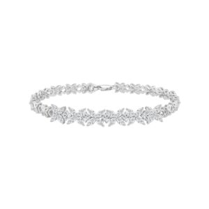 LADIES BRACELET 3CT ROUND/MARQUISE DIAMOND 14K WHITE GOLD